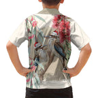 Australia Kookaburra Christmas Family Matching Off Shoulder Short Dress and Hawaiian Shirt Bottlebrush Eucalyptus Blossoms Watercolor - Aussie Hoodie