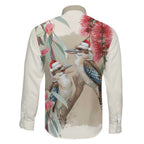 Australia Kookaburra Christmas Family Matching Off Shoulder Short Dress and Hawaiian Shirt Bottlebrush Eucalyptus Blossoms Watercolor - Aussie Hoodie