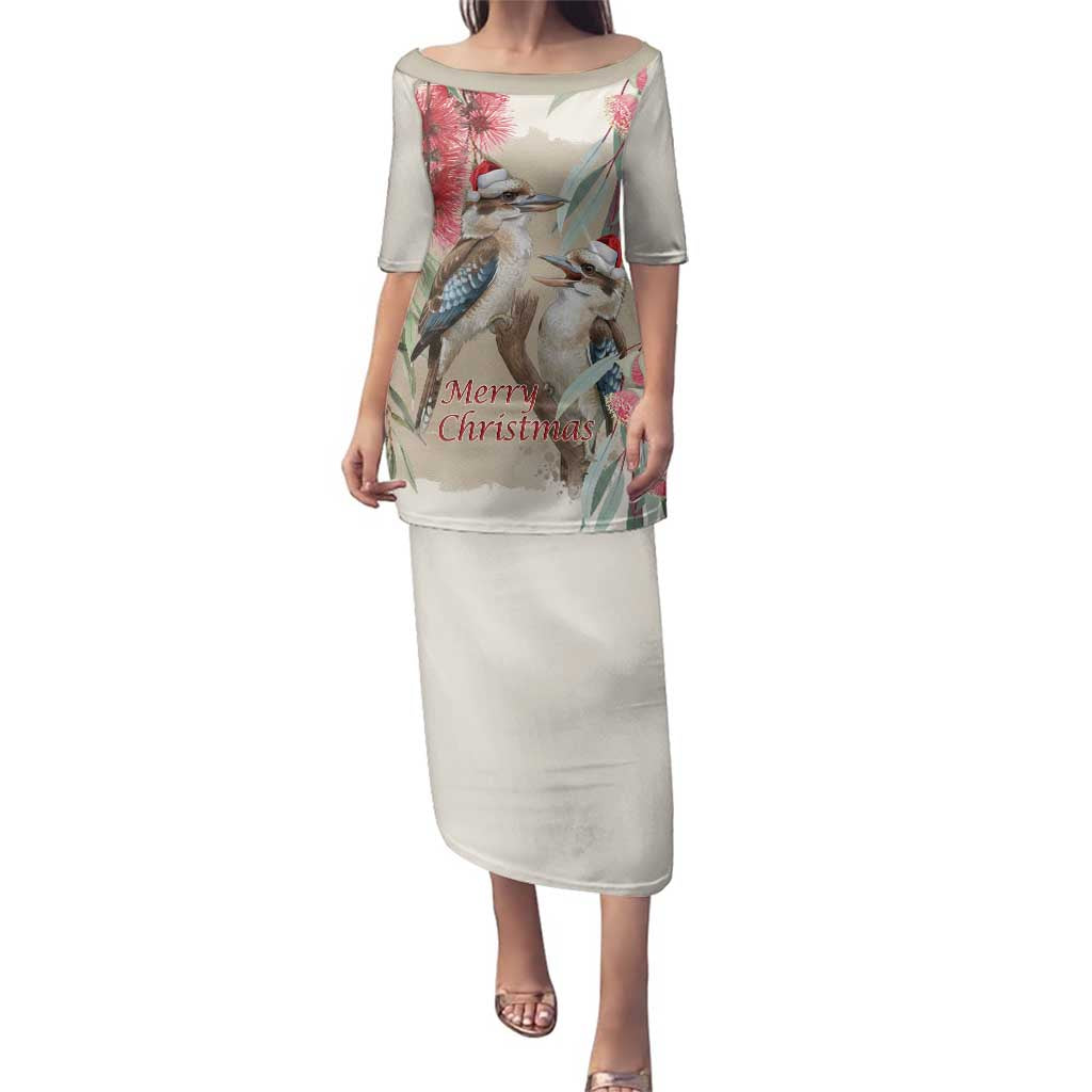 Australia Kookaburra Christmas Family Matching Puletasi and Hawaiian Shirt Bottlebrush Eucalyptus Blossoms Watercolor - Aussie Hoodie