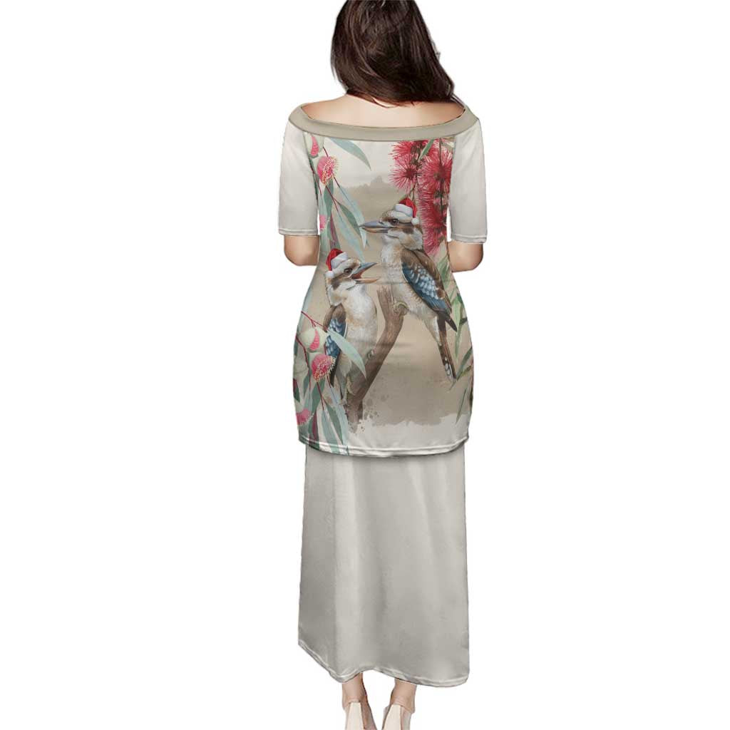 Australia Kookaburra Christmas Family Matching Puletasi and Hawaiian Shirt Bottlebrush Eucalyptus Blossoms Watercolor - Aussie Hoodie