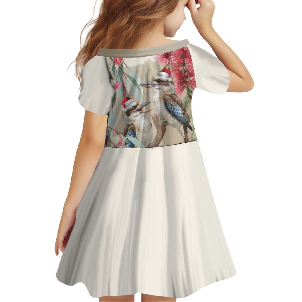 Australia Kookaburra Christmas Family Matching Short Sleeve Bodycon Dress and Hawaiian Shirt Bottlebrush Eucalyptus Blossoms Watercolor - Aussie Hoodie