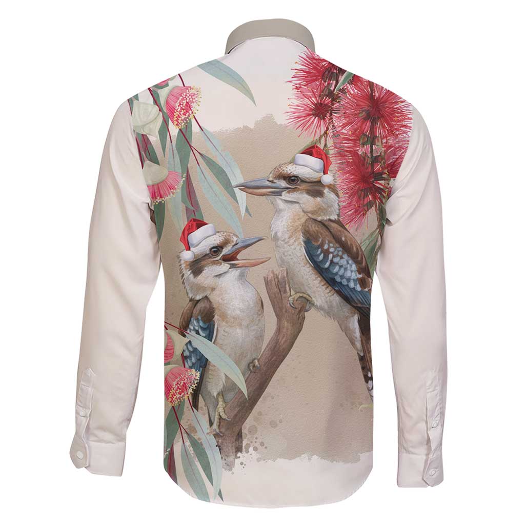 Australia Kookaburra Christmas Family Matching Short Sleeve Bodycon Dress and Hawaiian Shirt Bottlebrush Eucalyptus Blossoms Watercolor - Aussie Hoodie
