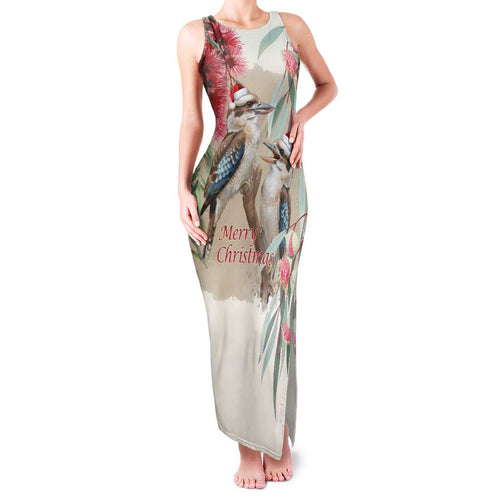 Australia Kookaburra Christmas Family Matching Tank Maxi Dress and Hawaiian Shirt Bottlebrush Eucalyptus Blossoms Watercolor - Aussie Hoodie