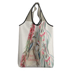Australia Kookaburra Christmas Grocery Bag Bottlebrush Eucalyptus Blossoms Watercolor - Aussie Hoodie