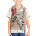 Australia Kookaburra Christmas Hawaiian Shirt Bottlebrush Eucalyptus Blossoms Watercolor - Aussie Hoodie