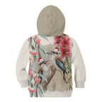 Australia Kookaburra Christmas Kid Hoodie Bottlebrush Eucalyptus Blossoms Watercolor - Aussie Hoodie
