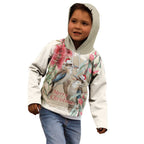 Australia Kookaburra Christmas Kid Hoodie Bottlebrush Eucalyptus Blossoms Watercolor - Aussie Hoodie