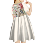 Australia Kookaburra Christmas Kid Short Sleeve Dress Bottlebrush Eucalyptus Blossoms Watercolor - Aussie Hoodie