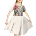 Australia Kookaburra Christmas Kid Short Sleeve Dress Bottlebrush Eucalyptus Blossoms Watercolor - Aussie Hoodie