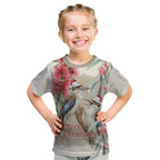 Australia Kookaburra Christmas Kid T Shirt Bottlebrush Eucalyptus Blossoms Watercolor - Aussie Hoodie