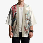 Australia Kookaburra Christmas Kimono Bottlebrush Eucalyptus Blossoms Watercolor - Aussie Hoodie