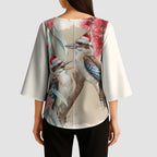 Australia Kookaburra Christmas Kimono Sleeve Blouse Bottlebrush Eucalyptus Blossoms Watercolor - Aussie Hoodie