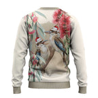 Australia Kookaburra Christmas Ugly Christmas Sweater Bottlebrush Eucalyptus Blossoms Watercolor - Aussie Hoodie