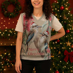 Australia Kookaburra Christmas Knitted V-Neck Vest Bottlebrush Eucalyptus Blossoms Watercolor - Aussie Hoodie