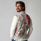 Australia Kookaburra Christmas Long Sleeve Polo Shirt Bottlebrush Eucalyptus Blossoms Watercolor - Aussie Hoodie