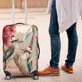 Australia Kookaburra Christmas Luggage Cover Bottlebrush Eucalyptus Blossoms Watercolor - Aussie Hoodie