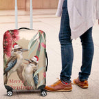 Australia Kookaburra Christmas Luggage Cover Bottlebrush Eucalyptus Blossoms Watercolor - Aussie Hoodie