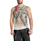 Australia Kookaburra Christmas Men Tank Top Bottlebrush Eucalyptus Blossoms Watercolor - Aussie Hoodie
