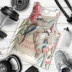 Australia Kookaburra Christmas Men Tank Top Bottlebrush Eucalyptus Blossoms Watercolor - Aussie Hoodie