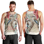 Australia Kookaburra Christmas Men Tank Top Bottlebrush Eucalyptus Blossoms Watercolor - Aussie Hoodie