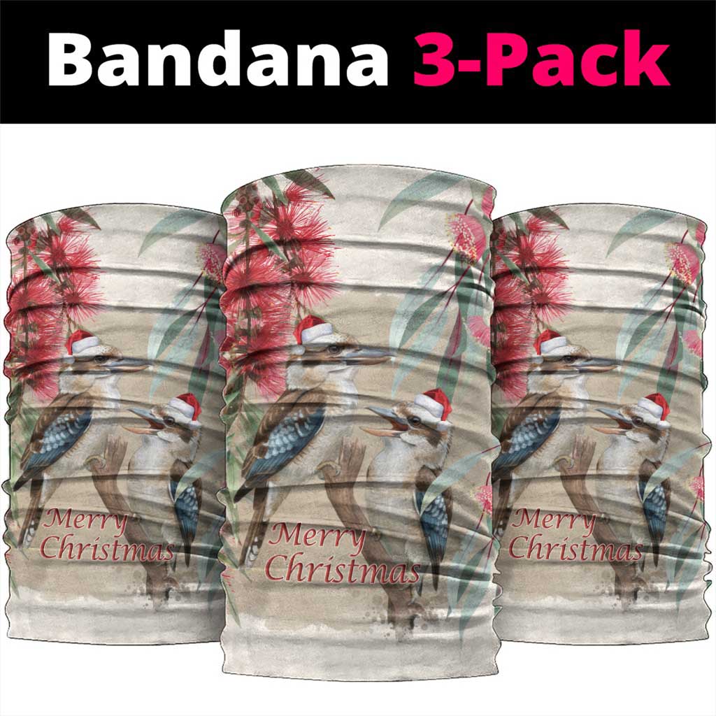 Australia Kookaburra Christmas Neck Gaiter Bottlebrush Eucalyptus Blossoms Watercolor - Aussie Hoodie