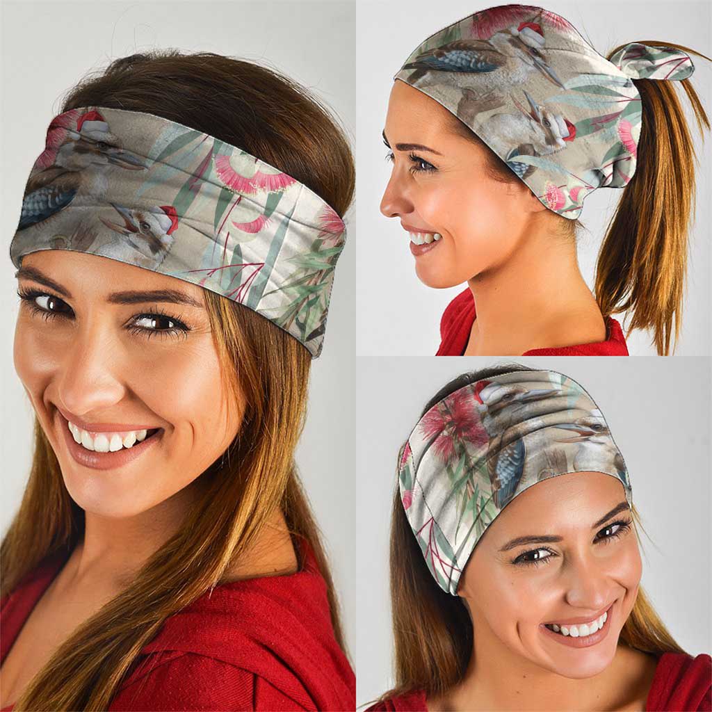 Australia Kookaburra Christmas Neck Gaiter Bottlebrush Eucalyptus Blossoms Watercolor - Aussie Hoodie