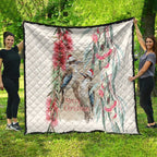 Australia Kookaburra Christmas Quilt Bottlebrush Eucalyptus Blossoms Watercolor - Aussie Hoodie