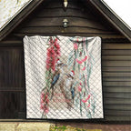 Australia Kookaburra Christmas Quilt Bottlebrush Eucalyptus Blossoms Watercolor - Aussie Hoodie