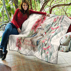 Australia Kookaburra Christmas Quilt Bottlebrush Eucalyptus Blossoms Watercolor - Aussie Hoodie