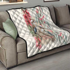 Australia Kookaburra Christmas Quilt Bottlebrush Eucalyptus Blossoms Watercolor - Aussie Hoodie