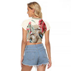 Australia Kookaburra Christmas Raglan Cropped T Shirt Bottlebrush Eucalyptus Blossoms Watercolor - Aussie Hoodie