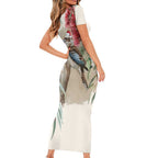 Australia Kookaburra Christmas Short Sleeve Bodycon Dress Bottlebrush Eucalyptus Blossoms Watercolor - Aussie Hoodie