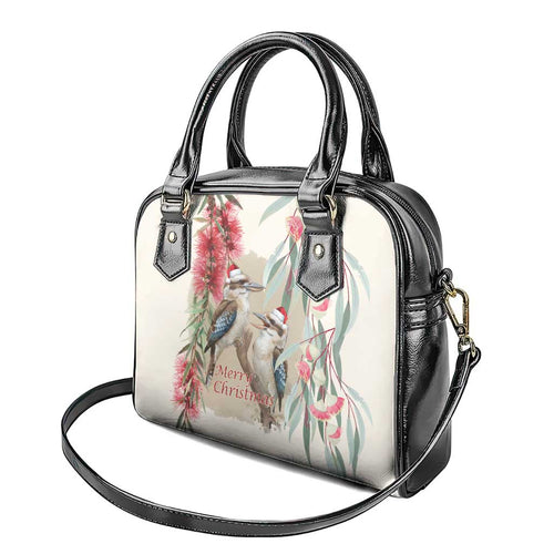 Australia Kookaburra Christmas Shoulder Handbag Bottlebrush Eucalyptus Blossoms Watercolor - Aussie Hoodie