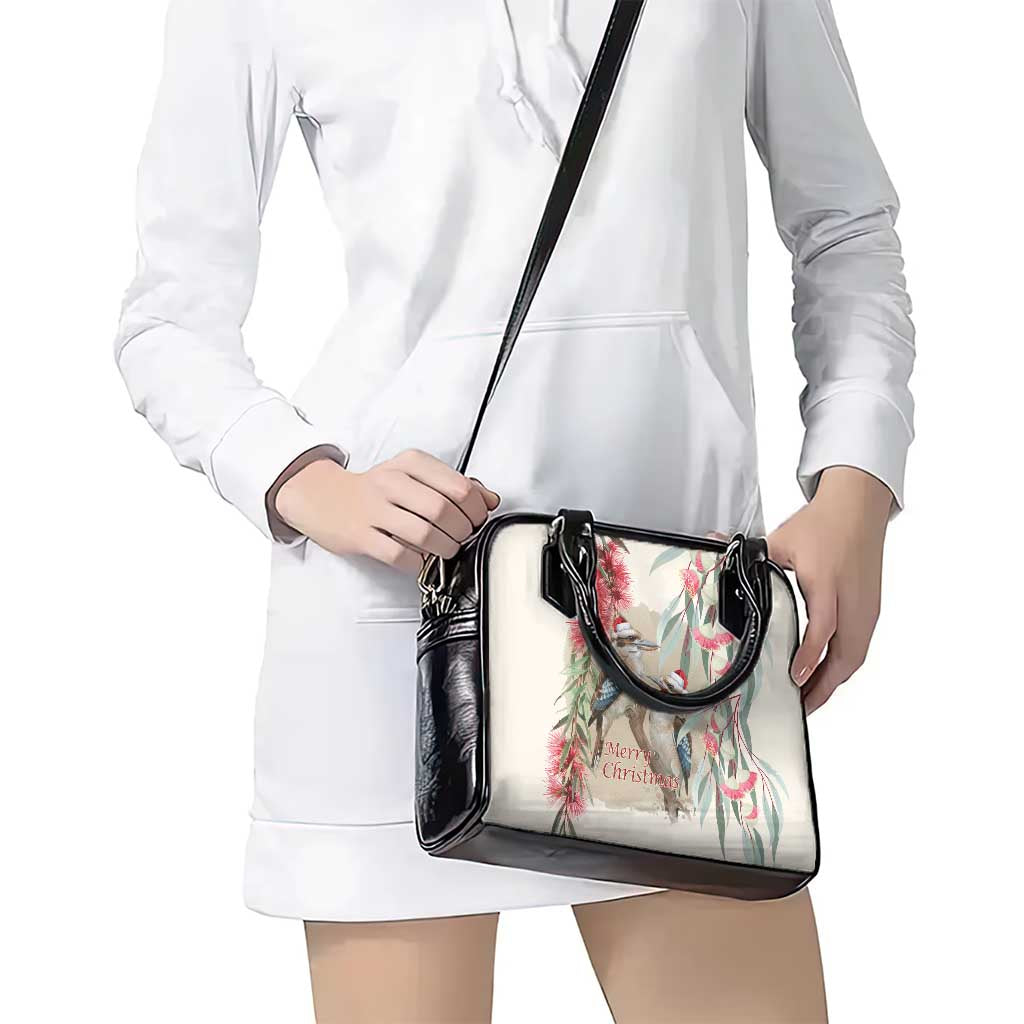 Australia Kookaburra Christmas Shoulder Handbag Bottlebrush Eucalyptus Blossoms Watercolor - Aussie Hoodie