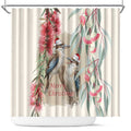 Australia Kookaburra Christmas Shower Curtain Bottlebrush Eucalyptus Blossoms Watercolor - Aussie Hoodie