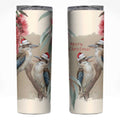 Australia Kookaburra Christmas Skinny Tumbler Bottlebrush Eucalyptus Blossoms Watercolor - Aussie Hoodie