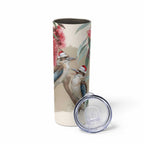 Australia Kookaburra Christmas Skinny Tumbler Bottlebrush Eucalyptus Blossoms Watercolor - Aussie Hoodie
