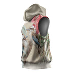 Australia Kookaburra Christmas Sleeveless Hoodie Bottlebrush Eucalyptus Blossoms Watercolor - Aussie Hoodie