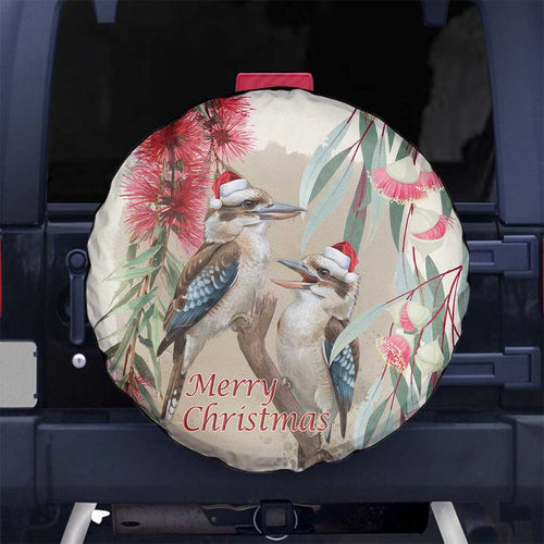 Australia Kookaburra Christmas Spare Tire Cover Bottlebrush Eucalyptus Blossoms Watercolor - Aussie Hoodie