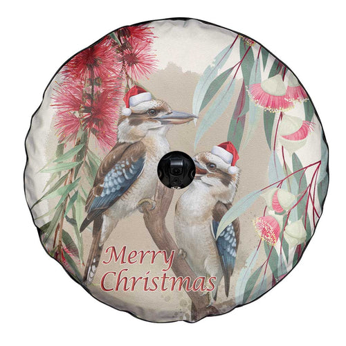 Australia Kookaburra Christmas Spare Tire Cover Bottlebrush Eucalyptus Blossoms Watercolor - Aussie Hoodie