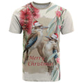 Australia Kookaburra Christmas T Shirt Bottlebrush Eucalyptus Blossoms Watercolor - Aussie Hoodie