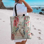 Australia Kookaburra Christmas Tote Bag Bottlebrush Eucalyptus Blossoms Watercolor - Aussie Hoodie