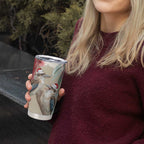 Australia Kookaburra Christmas Tumbler Cup Bottlebrush Eucalyptus Blossoms Watercolor - Aussie Hoodie