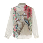 Australia Kookaburra Christmas Women Casual Shirt Bottlebrush Eucalyptus Blossoms Watercolor - Aussie Hoodie
