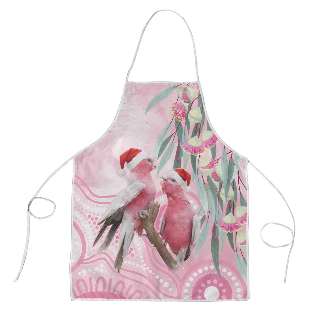 Australia Funny Pink Galah Christmas Apron Aboriginal Eucalyptus Blossoms Watercolor - Aussie Hoodie