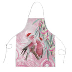 Australia Funny Pink Galah Christmas Apron Aboriginal Eucalyptus Blossoms Watercolor - Aussie Hoodie