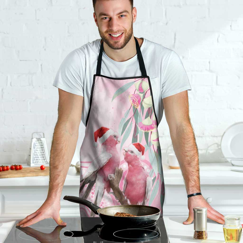 Australia Funny Pink Galah Christmas Apron Aboriginal Eucalyptus Blossoms Watercolor - Aussie Hoodie