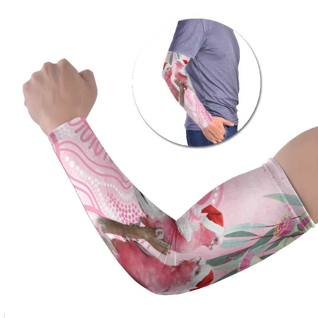 Australia Funny Pink Galah Christmas Arm Sleeves Aboriginal Eucalyptus Blossoms Watercolor - Aussie Hoodie