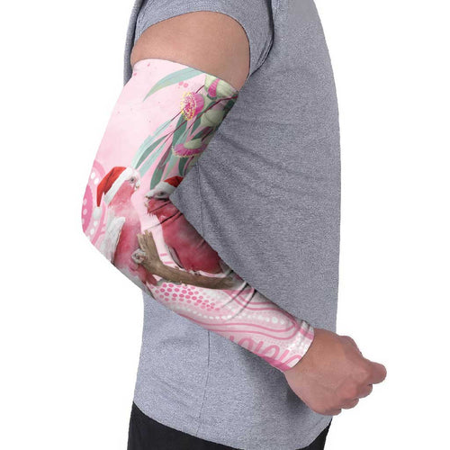 Australia Funny Pink Galah Christmas Arm Sleeves Aboriginal Eucalyptus Blossoms Watercolor - Aussie Hoodie