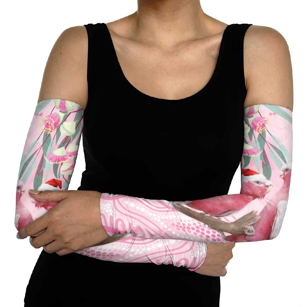 Australia Funny Pink Galah Christmas Arm Sleeves Aboriginal Eucalyptus Blossoms Watercolor - Aussie Hoodie